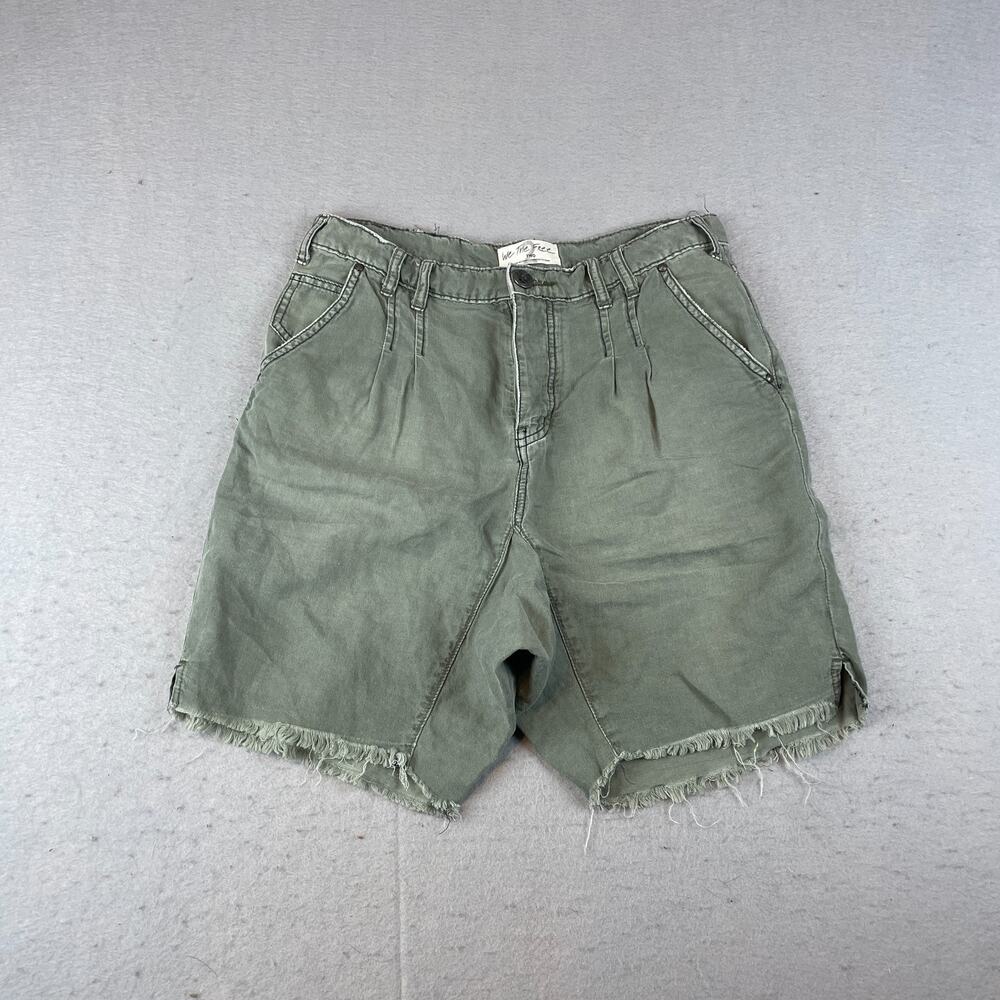 Free People We The Free High Rise Womens Sz 2 Jean Shorts Olive Green